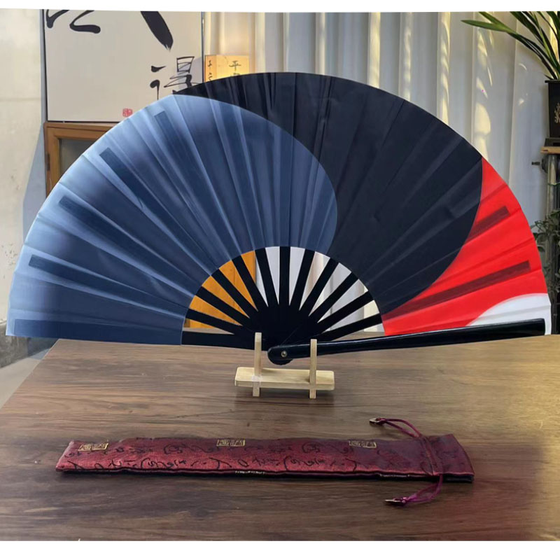 骨の形を整える太極拳扇子カンフー扇子女性用両面太極拳扇子赤い扇子中国風武術扇子カンフー扇子