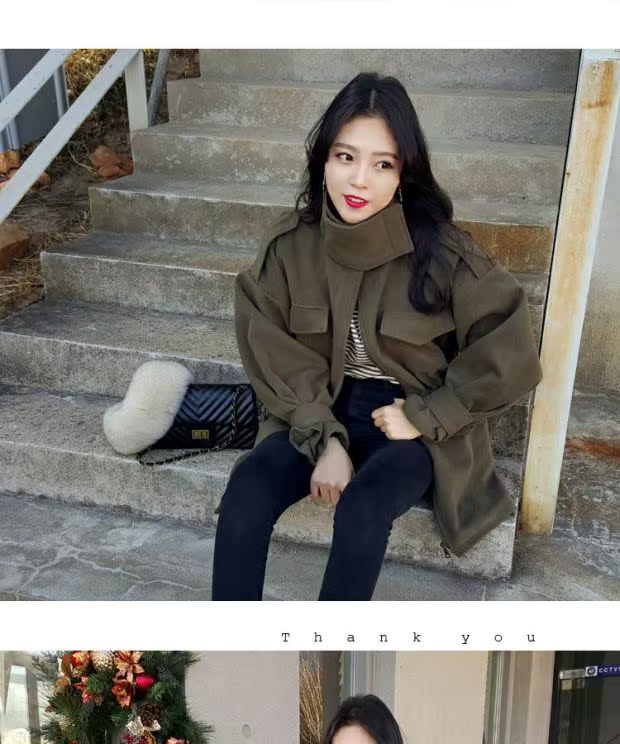 Mùa thu đông 2018 của phụ nữ phiên bản Hàn Quốc của áo khoác len rộng cộng với áo len cashmere thắt lưng bằng len dày phần dài mẫu áo khoác dạ nữ đẹp