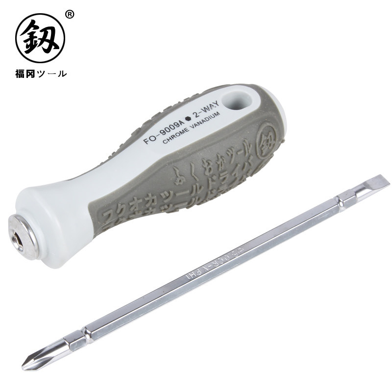 Japan Fukuoka tool Dual-purpose screwdriver Large full-lined double-head household powerful screw driver screwdriver imports