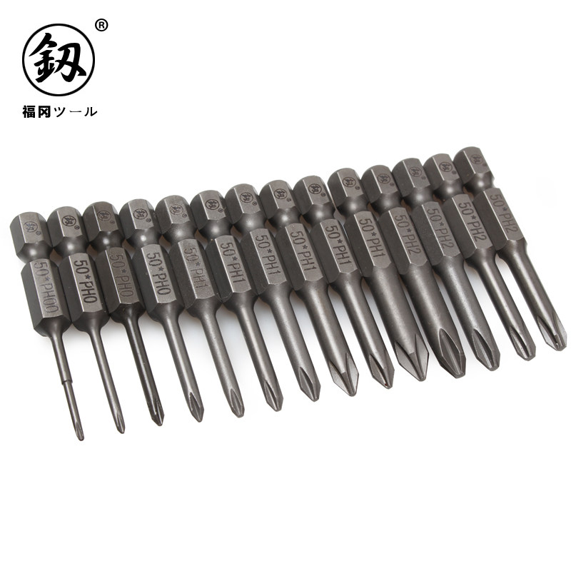 Japan Fukuoka electric screwdriver batch head cross S2 super hard-edged electric drill strong magnetic batch head screwdriver industrial grade