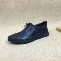 Foreign Trade Mens Leather Shoes One Foot Pedal Daily Casual Soft Leather Shoes Withdrawal Cabinet Breaking Code Real Cow Leather Bean Bean Shoes Youth Fashion