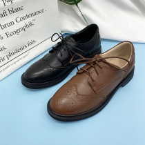 Mall Withdrawal Cabinet Yinglen Small Leather Shoes Spring New Korean Version 100 Hitch Retro Womens Shoes Flat Bottom Coarse Heel Bullock Single Shoes