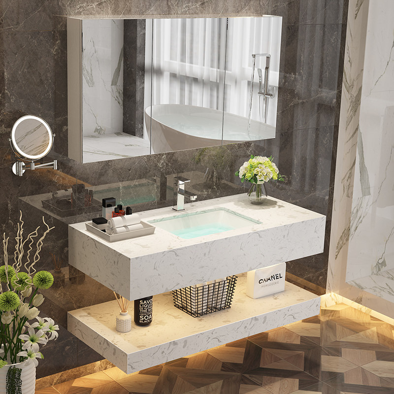 Rock slab ceramic basin bathroom bathroom wash table wash stand wash basin cabinet bathroom cabinet combination