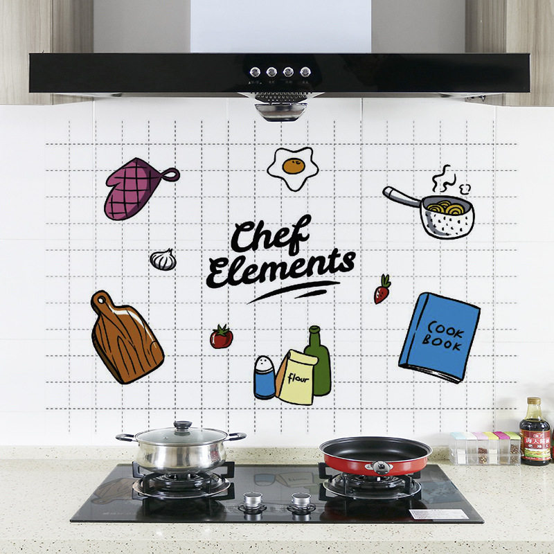 3 kitchen oil-proof stickers resistant to high temperature cabinet stove with stickers waterproof tiles to paste good scrub wall stickers self-adhesive