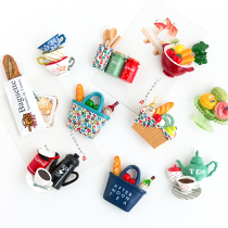 The month Creative 3D three-dimensional refrigerator stickers afternoon tea simulation food tiles food magnetic stickers