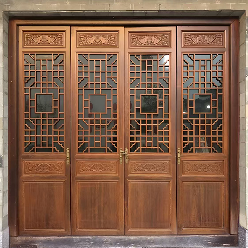 Antique-Style Doors and Windows, Chinese-Style Partitions, Solid Wood Temples, Ancestral Halls, Hot Pot Restaurants, Ancient Architectural Elements, Carved Hollow Patterns, Dongyang Wood Carvings, Wooden Doors