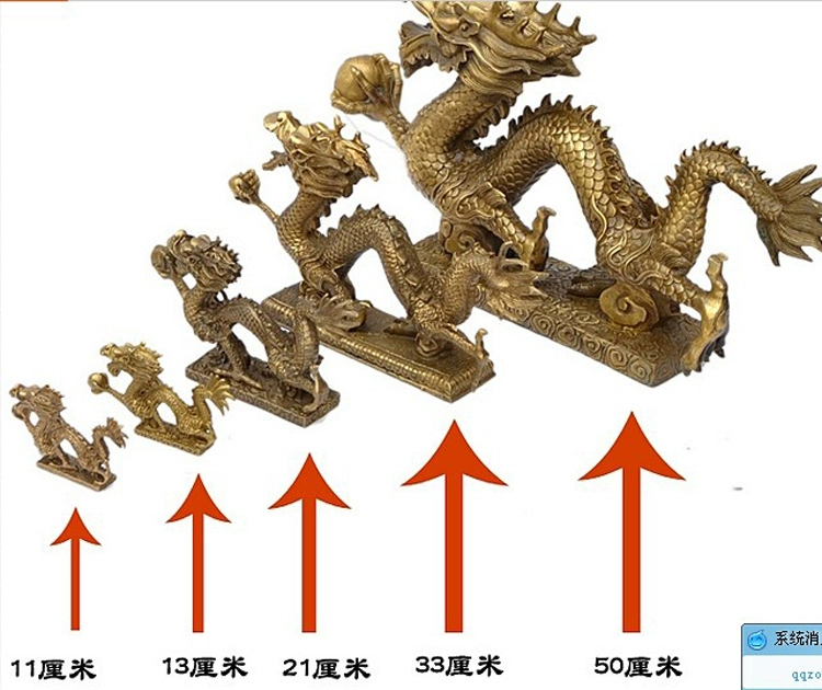 Rồng đồng Thủ công tinh khiết Đồng trang trí rồng Phong thủy Trang trí mở 12 Zodiac Qinglong Hanlong Trang trí lớn trang trí nội thất