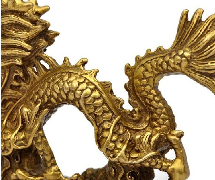 Rồng đồng Thủ công tinh khiết Đồng trang trí rồng Phong thủy Trang trí mở 12 Zodiac Qinglong Hanlong Trang trí lớn trang trí phòng khách nhà ống