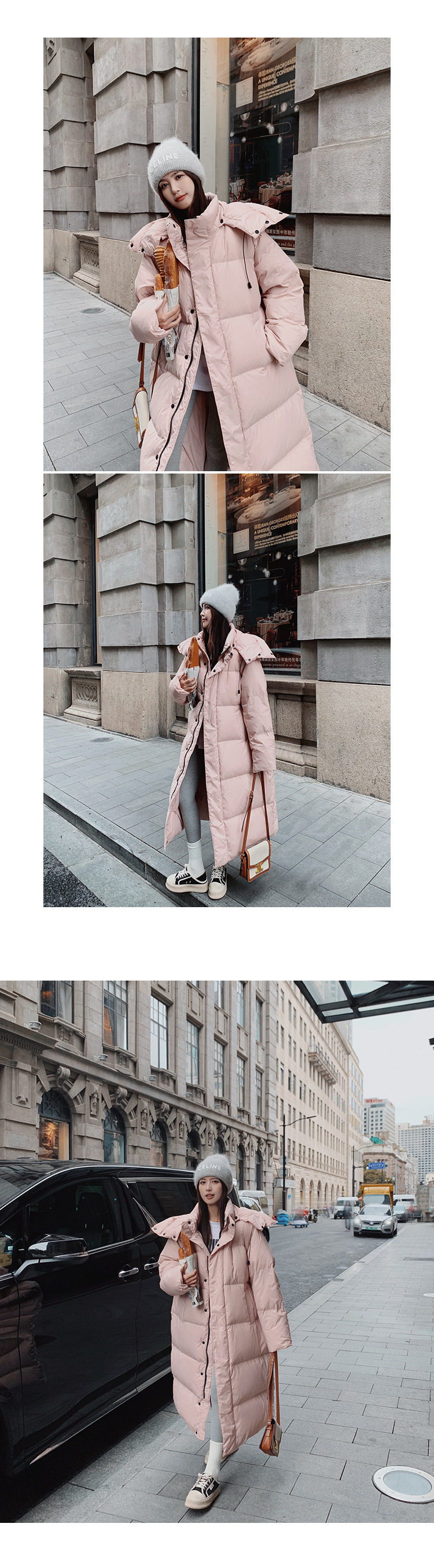 Пальто для беременных 孕妇羽绒服oversize休闲百搭简约设计感连帽chic长款高级感外套女 Europe, Girl, Silk