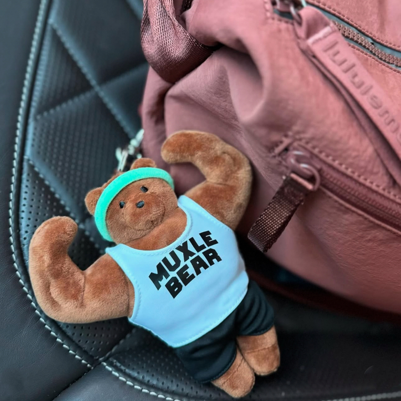 Nopupu Real Shot Fitness Muscle Bear Abdominal Muscle Strength Plush Doll ins Keychain Bag Pendant Bear