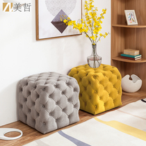 Nordic light and luxurious minimalist pull-pins fabric-changing shoes stool living-room sofa stool pedalling shoes stool cloakroom stools