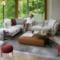 Nordic Serie minimalist high-end washout cotton hemp cloth straight row casual art sofa Size family Living room Modern minimalist