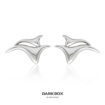 DARKBOX THROUGH BODY s925 PURE SILVER SEAGULL SHAPE EARRINGS MALE AND FEMALE BRIEF DESIGN VEGAN EARRINGS EARRINGS SILVER