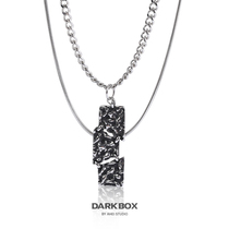 DDarkBOX Ablack Original design Debris Recombination Pendant male and female lovers T-shirt Long necklace steel does not fade