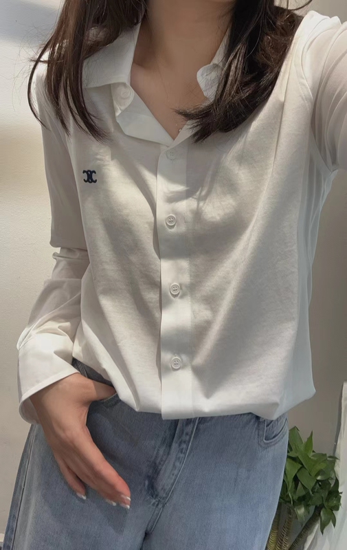 Original Designer American Old Money Style Pony Logo Polo Women's White Mercerized Cotton Shirt for Elegant Women