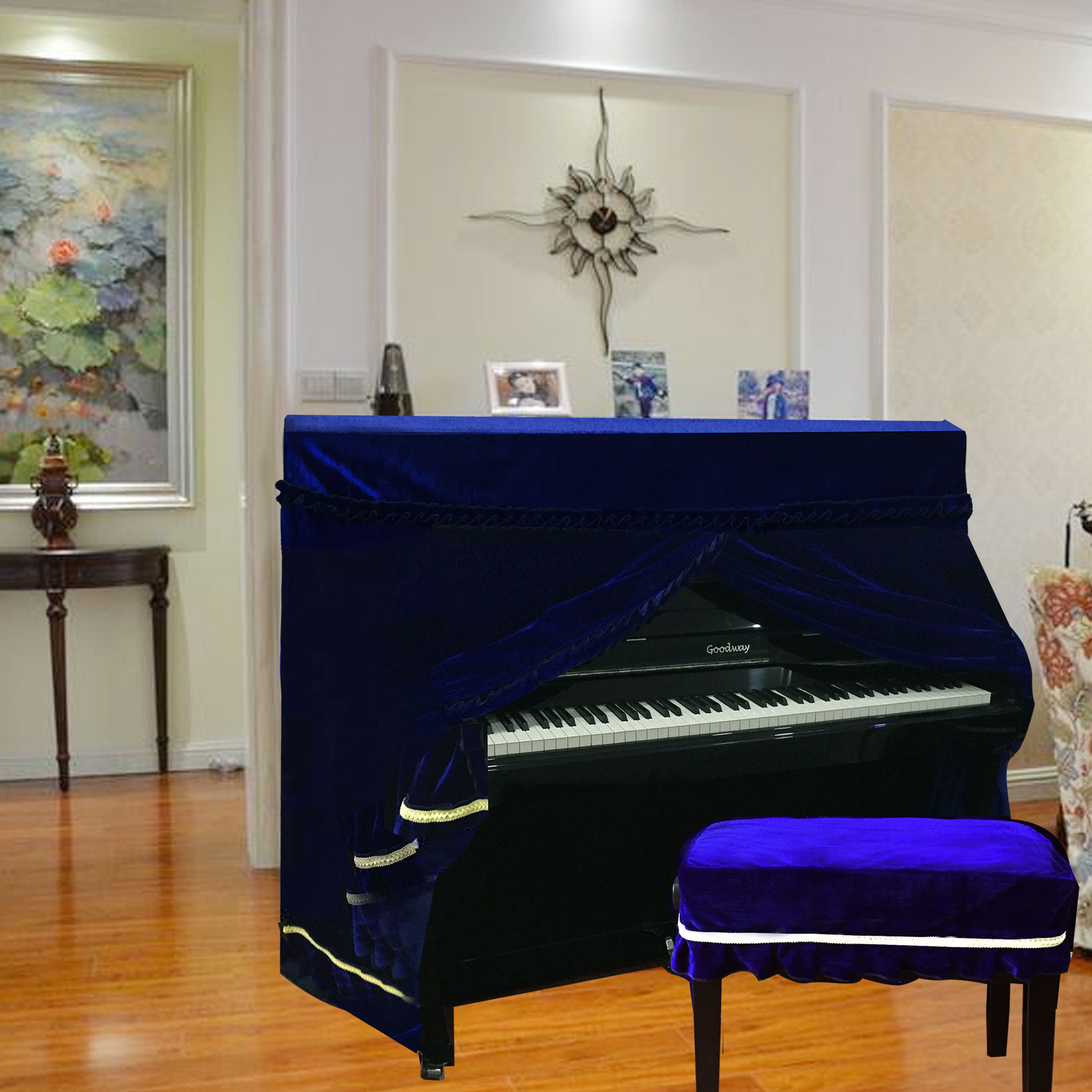 Buy Italian thickened velvet piano cover full cover allinclusive