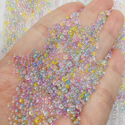 Glass bubble beads, non-porous iridescence round beads, bubble beads, transparent nail microbeads, flowing sand pen knife filling diy materials