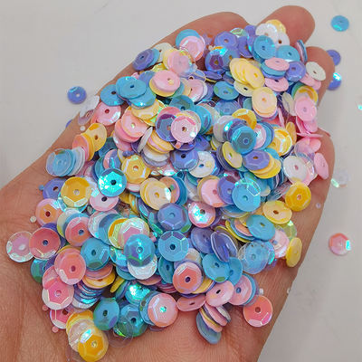 6mm laser concave circular piece diy hand-sewn performance dress sequin material package, handcrafted jewelry accessories for kindergartens