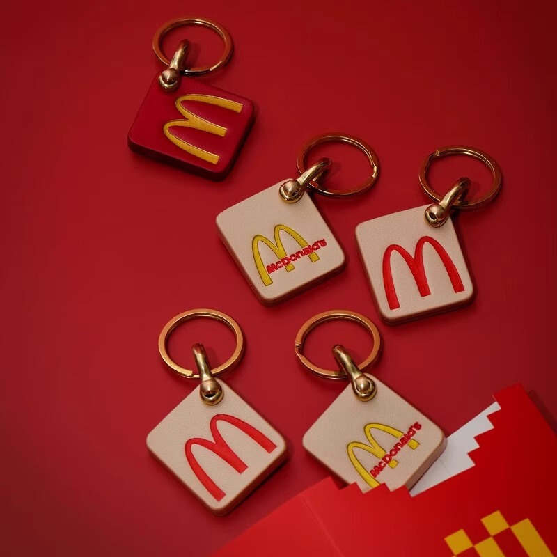 M Ji Mcdonald's Creative Stylish Couple's First-Layer Cowhide Car Keychain Maimen Pure Handmade Maimen Believer