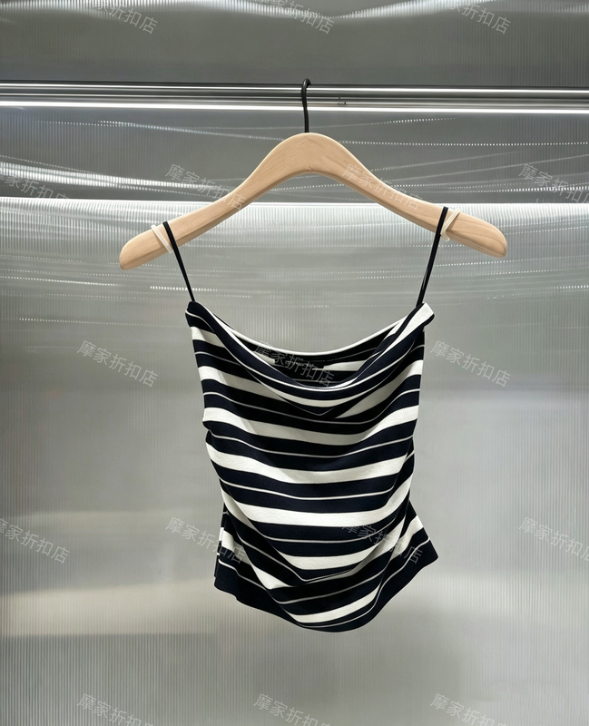 [Bon Designer Collaboration] Authentic 2026 Autumn Striped Knit Slim Fit Short Tube Top Mbf3Swt021