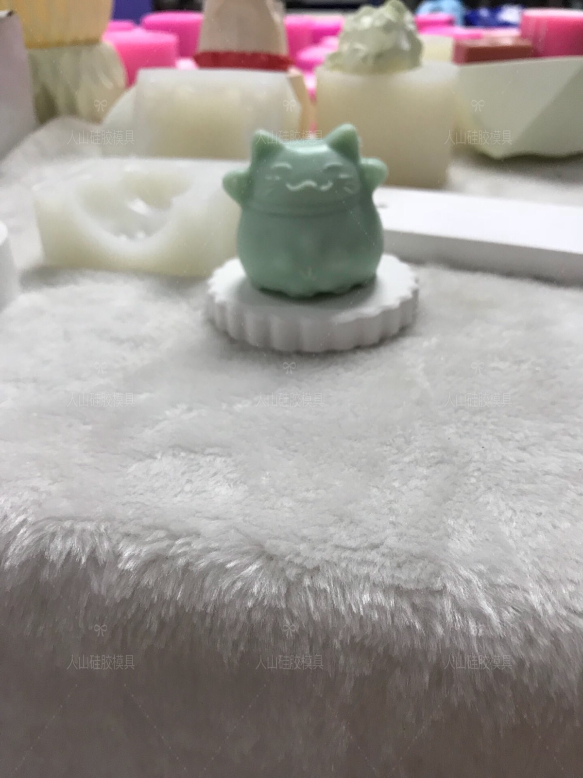 Âm thanh nổi 3D may mắn mèo silicone khuôn bằng tay tự làm đồ trang trí xe hơi lan tỏa hương liệu thạch cao thực phẩm cấp khuôn khuôn làm kem