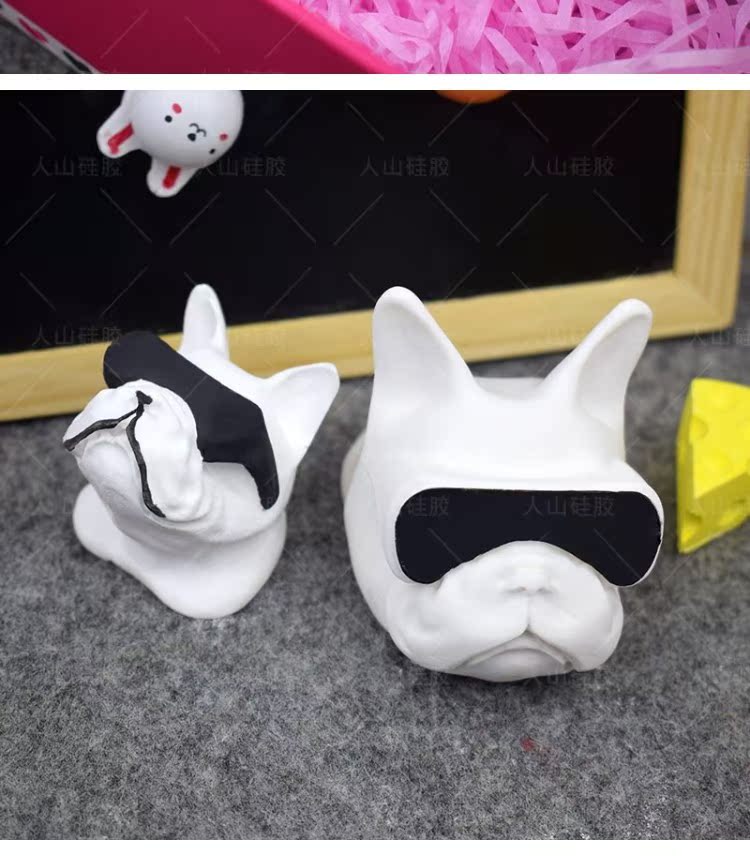 Bulldog khuôn silicone keo mousse net đỏ con chó kính tự làm handmade vòng nhẫn tùy chỉnh khuôn làm kem silicon