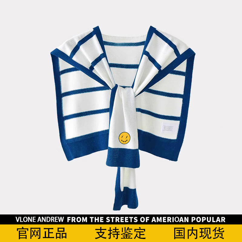 [Official Authentic Product] Vlonean Drew Shawl Outerwear for Women 2026 New Knitted Striped Shirt Small Cardigan