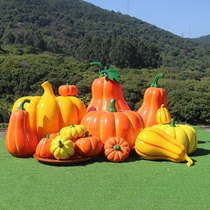 Simulated pumpkin sculpture ornaments harvest festival grain harvest barn landscape sketch scenic spot new rural landscaping decoration