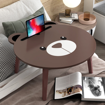 Laptop desk Bed with bedroom cartoon sitting floor Student dormitory desk Folding home lazy small table
