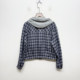 [Same Style in Shopping Malls] Sz26W3209 New Women's 2026 Spring Fashion Loose-Fitting Elegant Plaid Hooded Jacket