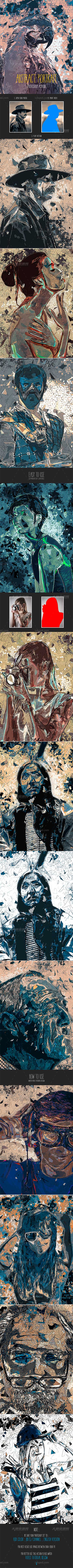 极品PS动作－抽象肖像(含高清视频教程)：Abstract Portrait - Photoshop Action