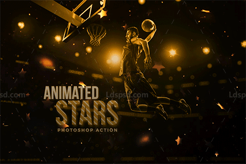 极品PS动作－群星流影(含高清视频教程)：Animated Stars Photoshop Action