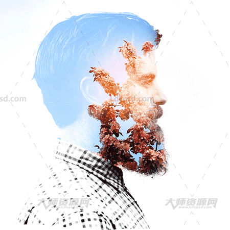 Animated Double Exposure Photoshop Action,极品PS动作－动态双重曝光(GIF动画)