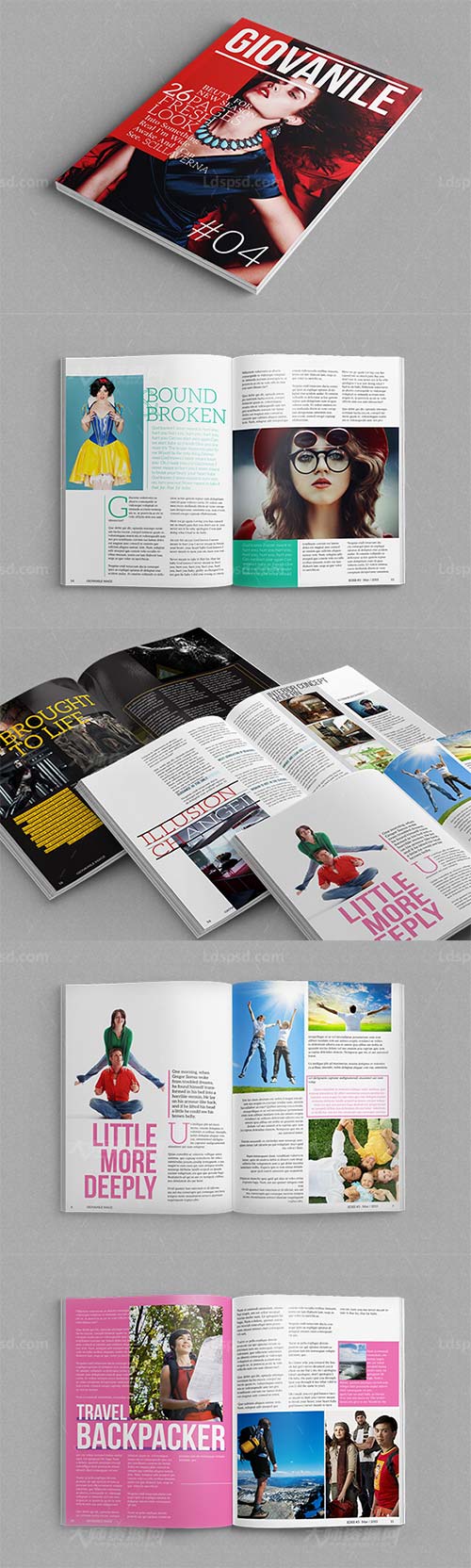 Multipurpose Magazine InDesign Template,indesign模板－商业杂志(通用型)