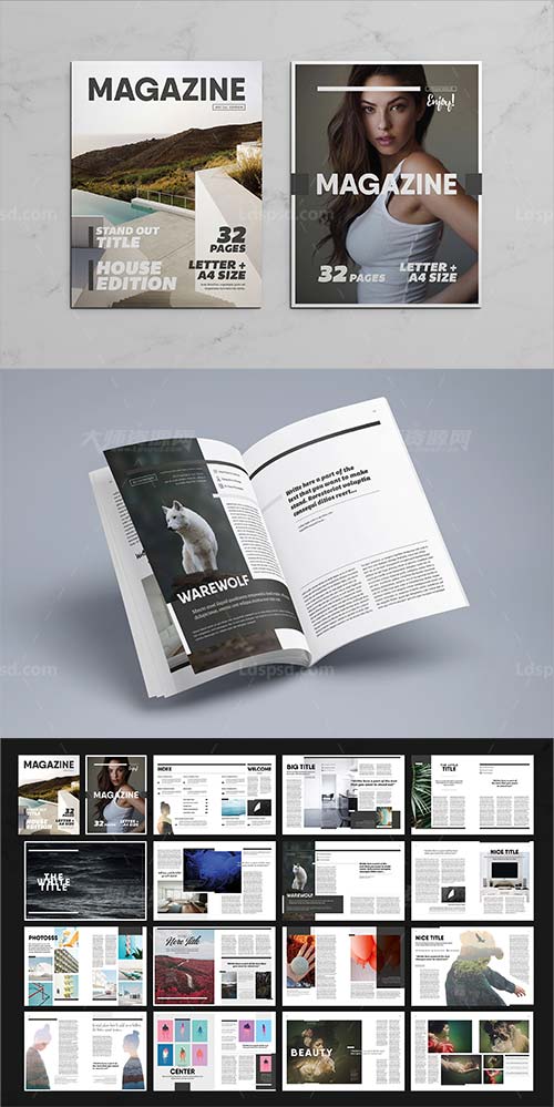 Multipurpose Magazine 7 Indesign Template,indesign模板－商业杂志(32页/通用型)