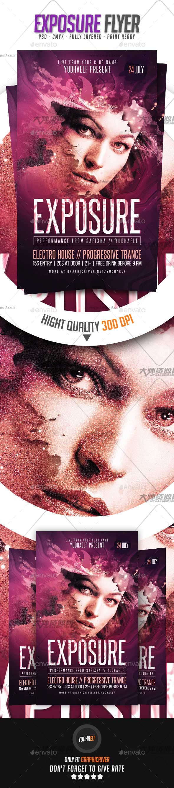 Exposure Flyer,艺术类海报传单模板