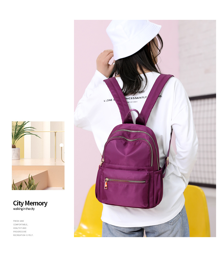 Ba lô nữ 2019 phiên bản Hàn Quốc mới của thủy triều Oxford vải nhỏ ba lô nữ nylon hoang đại học túi vải gió - Ba lô balo laptop zipit