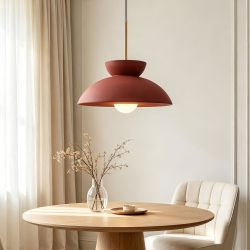 Nordic Ufo Pendant Light Modern Minimalist Dining Room Light Retro Red Green Black Single-Head Pendant Light Bar Bedroom Atmosphere Pendant Light