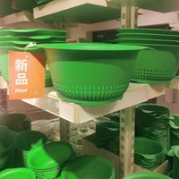 Домашняя IKEA Купить вверх поля Миска слить фруктовые корзины зеленая овощная корзина для мытья мытья