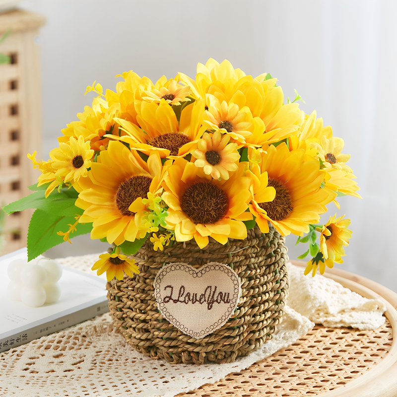 Sunflower Artificial Flowers, Artificial Flower Arrangements, Living Room Dining Table Floral Decorations, Home Decoration, Plastic Bouquets, Silk Flower Potted Plants Sunflower Artificial Flowers, Artificial Flower Arrangements, Living Room Dining Table Floral Decorations, Home Decoration, Plastic Bouquets, Silk Flower Potted Plants