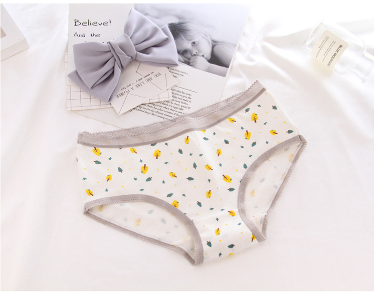 Quần lót nữ cotton eo thấp nữ cotton cotton sinh viên dễ thương thoải mái thoáng khí tam giác quần short đầu đồ lót xuất khẩu