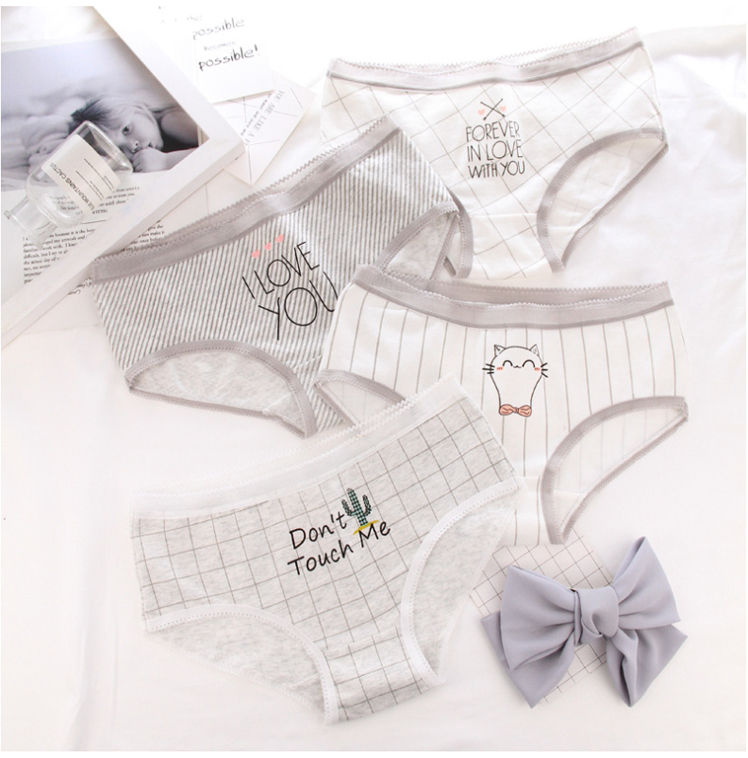 Quần lót nữ cotton eo thấp nữ cotton cotton sinh viên dễ thương thoải mái thoáng khí tam giác quần short đầu đồ lót xuất khẩu