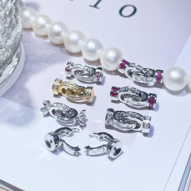 Minghui Jewelry 18K Gold Necklace Clasp Jade Pearl Necklace Clasp Bracelet Clasp Accessories DIY Accessories