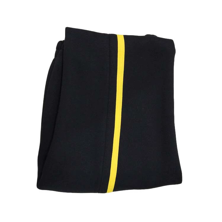 Tùy chọn mùa hè siêu mỏng tùy chọn quần cotton màu đen đồng phục học sinh quần thể thao với một thanh màu vàng bên thẳng quần áo trẻ sơ sinh
