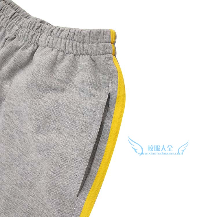 Tùy chỉnh mùa xuân, mùa hè và mùa thu đồng phục học sinh mới quần màu xám cotton quần bó sát với một thanh vàng quần dài thẳng váy trẻ em