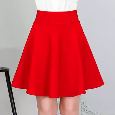 Square dance skirt big red anti-light sailor dance skirt autumn with pocket elastic waist black skirt