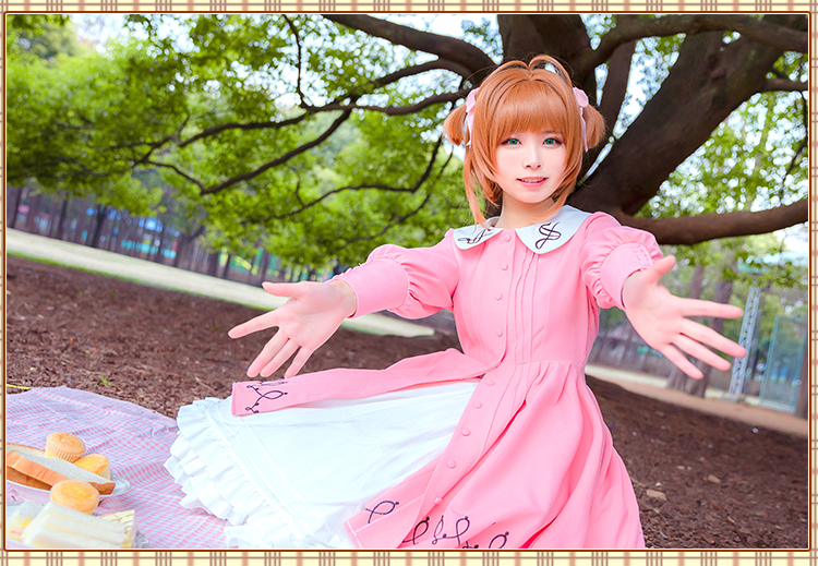 本 Cô gái thẻ ma thuật Sakura COS quần áo gỗ Sakura Variety Sakura phù hợp với quần áo cosplay trang phục nữ đầm cosplay
