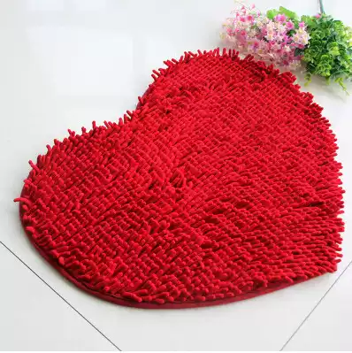 Wedding heart-shaped bathroom door mat bathroom living room entrance hall water absorbent non-slip mat foot mat door mat