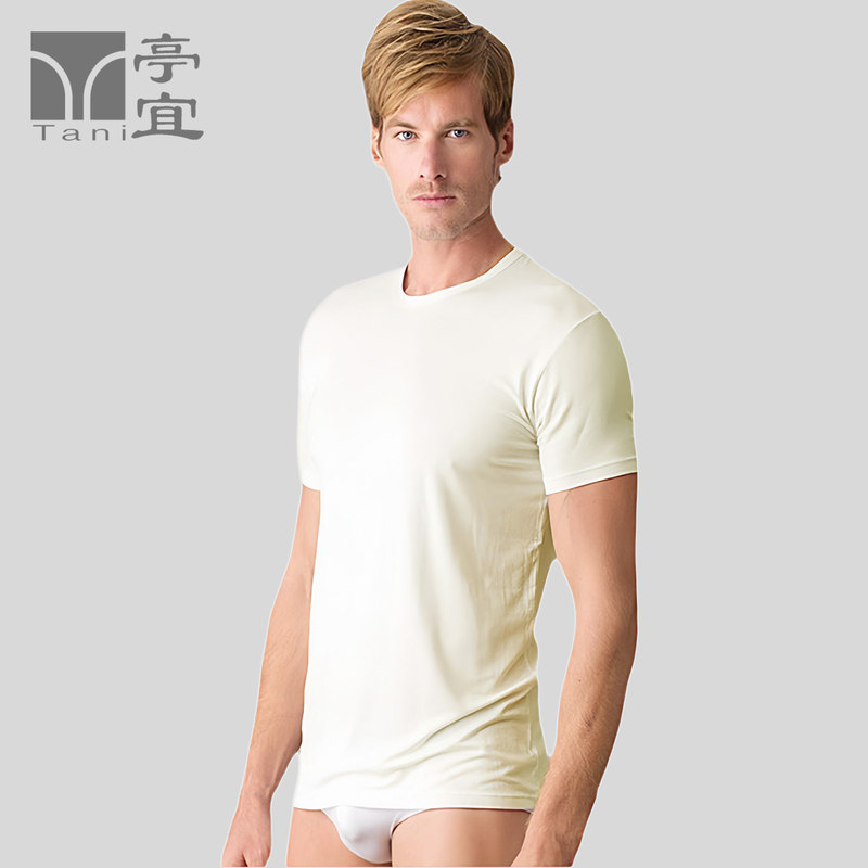 Tani Tingyi Men's Light Luxury Underwear T-Shirt Skin-Friendly Round Neck Base Shirt Silky Modal Short Sleeve Top