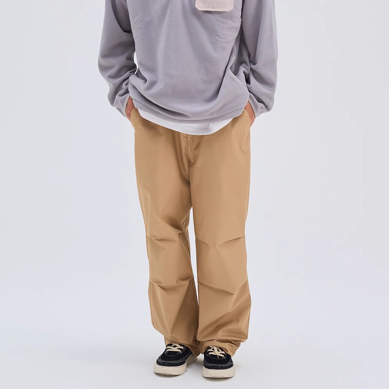 Nativewell Wide and Comfortable Paratrooper Pants, Made from Japanese Blended Fabric, Quick-Drying, with Adjustable and Tightening Cuffs, Two-Tone Effect